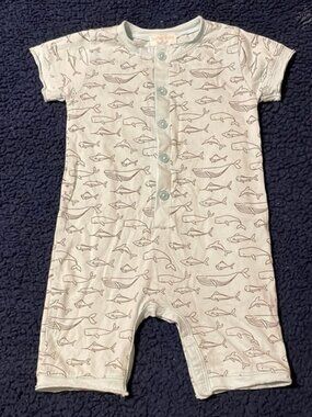 Feather baby boy romper